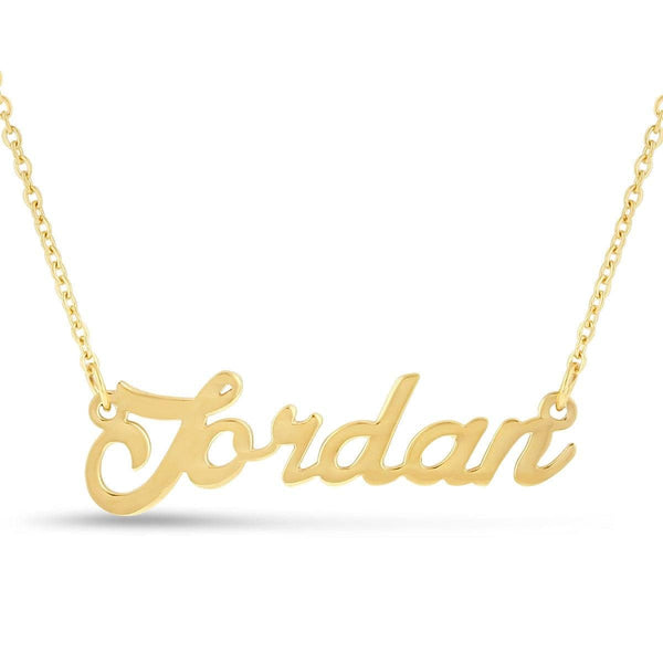SuperJeweler Jordan Nameplate Necklace in Gold, 16 inches All Names Available for Women, Teens and Girls! - Premium WOMEN NECKLACES from SuperJeweler - Just $19.99! Shop now at Handbags Specialist Headquarter