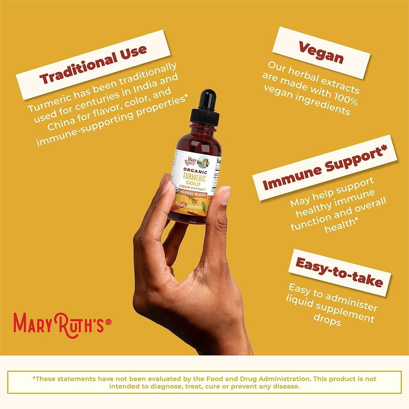 MaryRuth's | Organic Turmeric Gold Liquid Drops | Herbal Supplement | Manage Inflammation, Support Joint Health | 1 fl oz / 30 ml - Premium Health Care from MaryRuth Organics - Just $47.90! Shop now at Handbags Specialist Headquarter