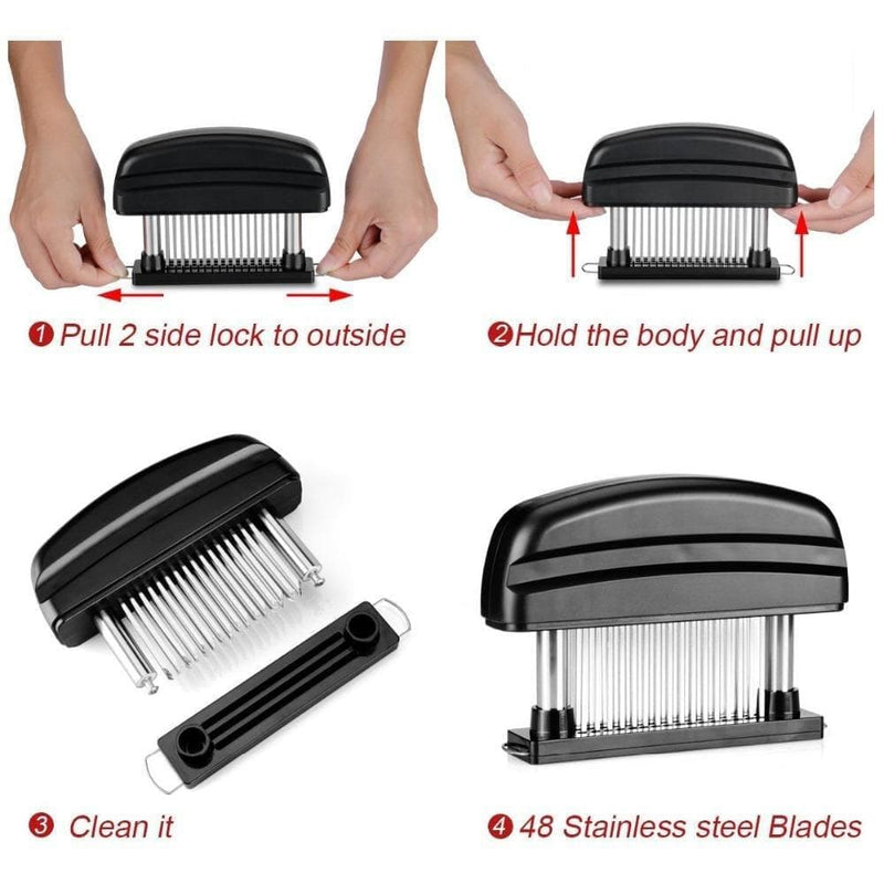 48 Blade Needle Meat Tenderizer Stainless Steel Knife Meat Kitchen Cooking Tools - Premium Cook from eprolo - Just $36.38! Shop now at Handbags Specialist Headquarter