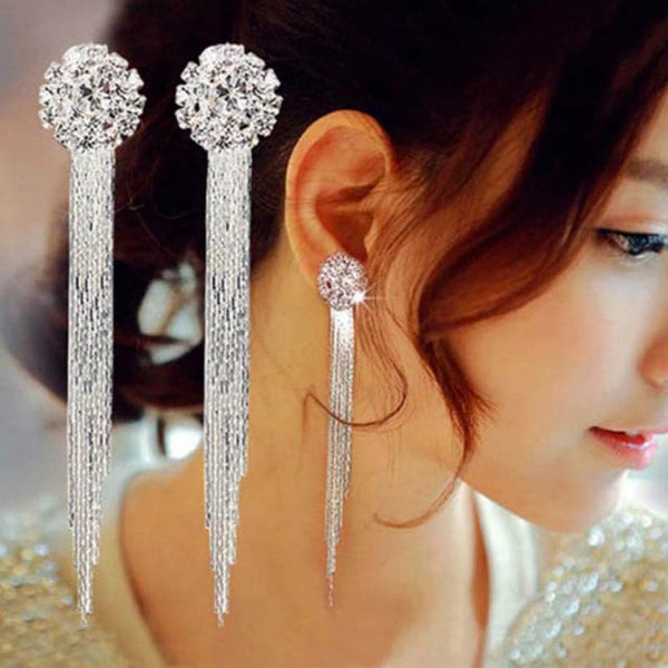 Korean Fashion Jewelry Personality Temperament Crystal Tassel Earrings Bridal Earring Oorbellen Earrings For Women Long Earrings - Premium Earring from eprolo - Just $17.99! Shop now at Handbags Specialist Headquarter
