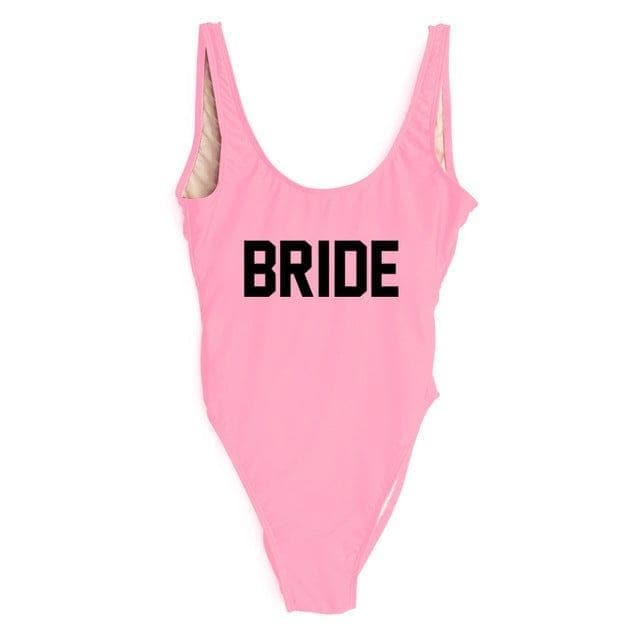 One Piece Swimsuit BRIDE Letter Wedding Party Swimming Suit For Women Mayo Bikini Maillot De Bain Femme Swimwear Girl Badpak - Premium Women swimsuit from eprolo - Just $21.98! Shop now at Handbags Specialist Headquarter