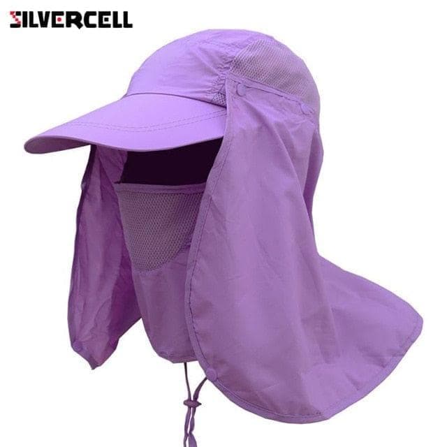 Sun Caps Flap Hats 360 degree Solar UV Protection Sun Hat Summer Men Women Sun Visor Cap Folding Removable Neck Face Mask Head - Handbags Specialist Headquarter
