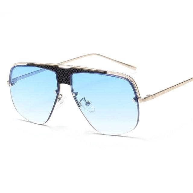 Hot Sale Irregular Mirror Sunglasses Men Half Metal Frame Sun Glasses Women Rimless UV400 Driving Gafas de sol Male - Premium Men Sunglasses from eprolo - Just $17.99! Shop now at Handbags Specialist Headquarter