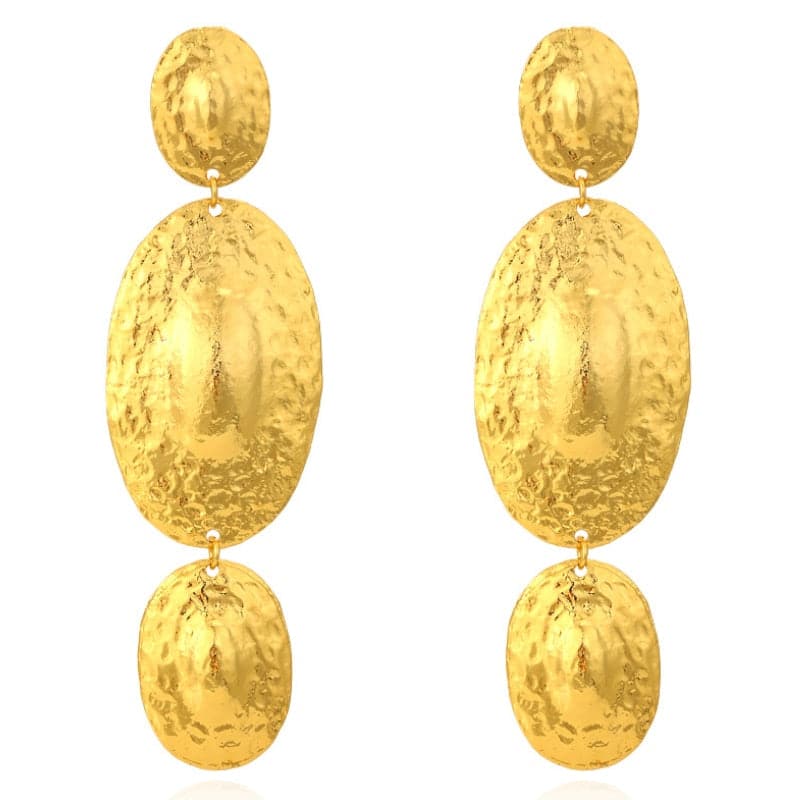 New Vintage Long Oval Gold Color Drop Earrings for Woman - Premium Earrings from eprolo - Just $16.99! Shop now at Handbags Specialist Headquarter
