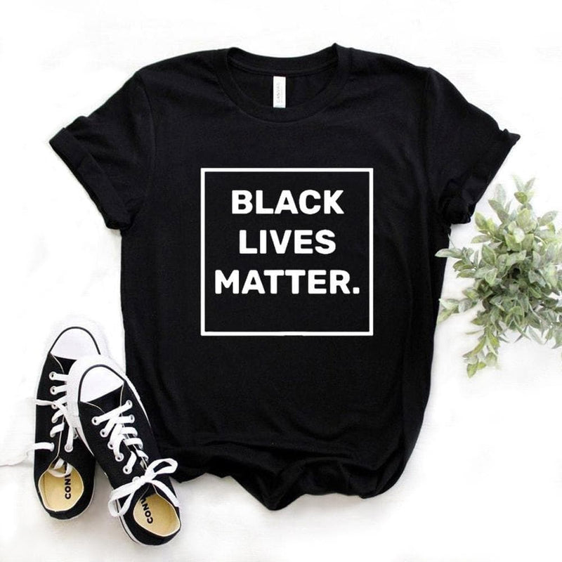 Black Lives Matter square Women Tshirts Cotton Casual Funny T Shirt - Premium Women's T Shirt from eprolo - Just $18.36! Shop now at Handbags Specialist Headquarter