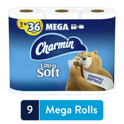 Charmin Ultra Soft Toilet Paper, 9 Mega Rolls - Premium Household Supplies from Charmin - Just $36.44! Shop now at Handbags Specialist Headquarter
