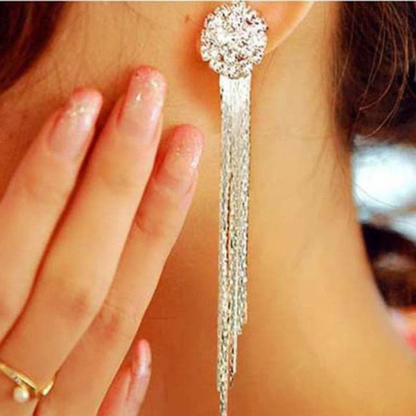 Korean Fashion Jewelry Personality Temperament Crystal Tassel Earrings Bridal Earring Oorbellen Earrings For Women Long Earrings - Premium Earring from eprolo - Just $17.99! Shop now at Handbags Specialist Headquarter