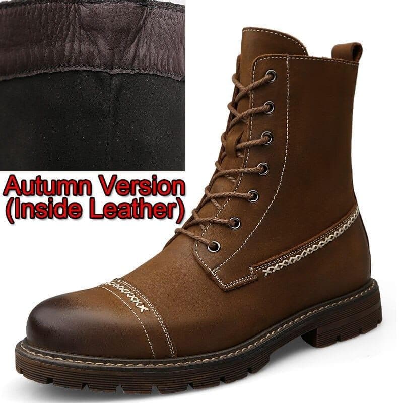 Brand High Quality Genuine Leather Men Waterproof Boots Men Casual Shoes Fashion Ankle Boots For Men Winter Men Boots With Fluff - Premium Men's shoes from eprolo - Just $110.26! Shop now at Handbags Specialist Headquarter
