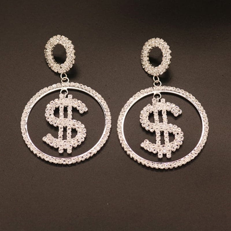 Exaggerated Queen Rhinestone Earrings for Women Fashion Long Letters Pendant Earring Fashion Shiny Party Costume Jewelry - Premium Earring from eprolo - Just $23.99! Shop now at Handbags Specialist Headquarter