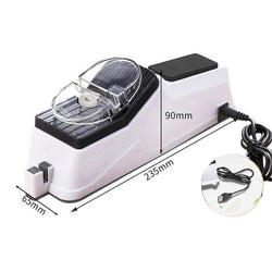 USB Electric Knife Sharpener Adjustable For Kitchen Knives Tool Knife Scissor Sharpening White medium and fine grinding blade - Premium Cook from eprolo - Just $39.99! Shop now at Handbags Specialist Headquarter