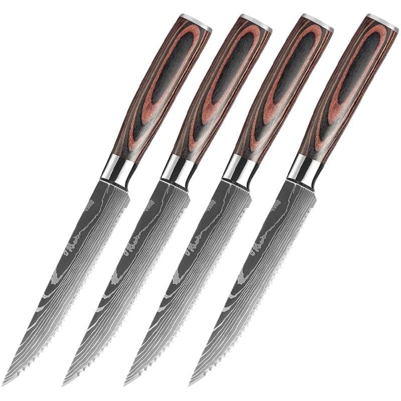 XITUO Sharp Steak Knife Set 7CR17 Stainless Steel Serrated Meat Slicing Knife Multipurpose Restaurant Cutlery Chef Knives 1-6Pcs - Premium Cook from eprolo - Just $26.38! Shop now at Handbags Specialist Headquarter