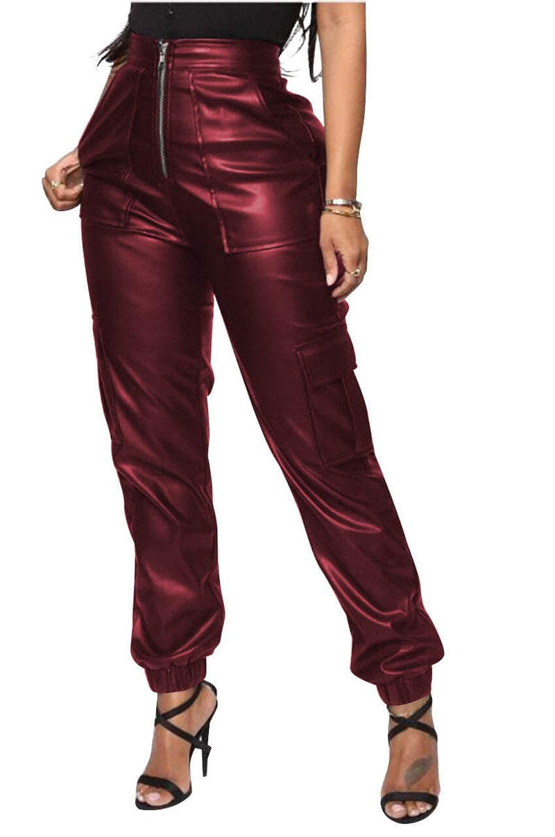 New Workwear Legging Leather Pants Fashion Multiple Pockets Work Pants - Premium Pants from eprolo - Just $30.97! Shop now at Handbags Specialist Headquarter