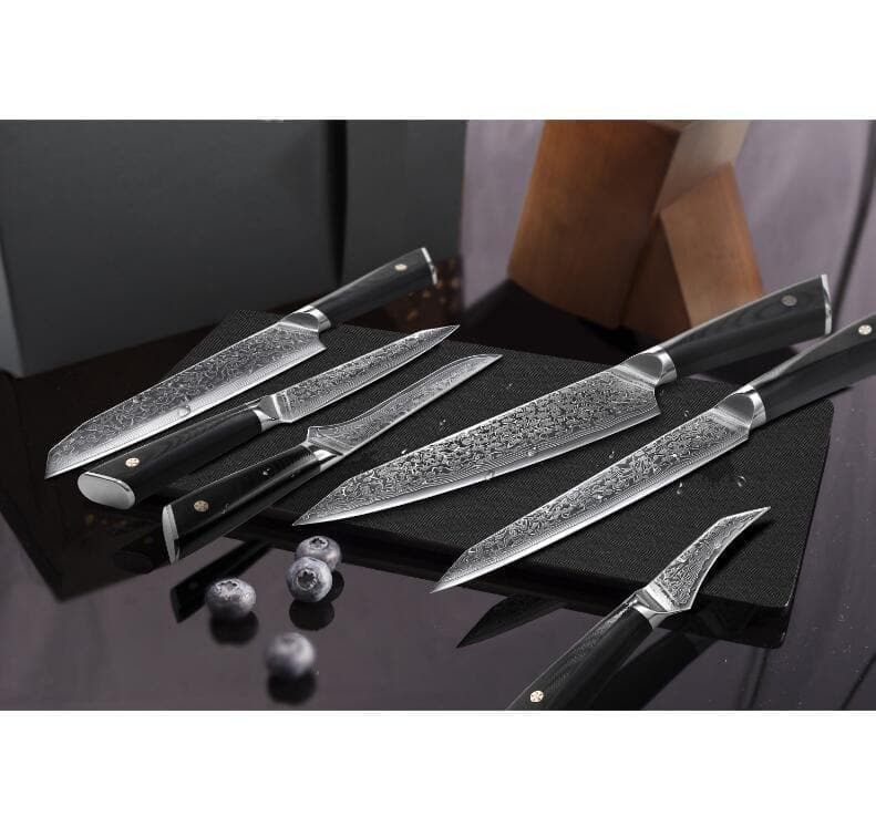 Japanese AUS10 steel 9pcs damascus knife set With knife holder - Premium Cook from eprolo - Just $499.40! Shop now at Handbags Specialist Headquarter