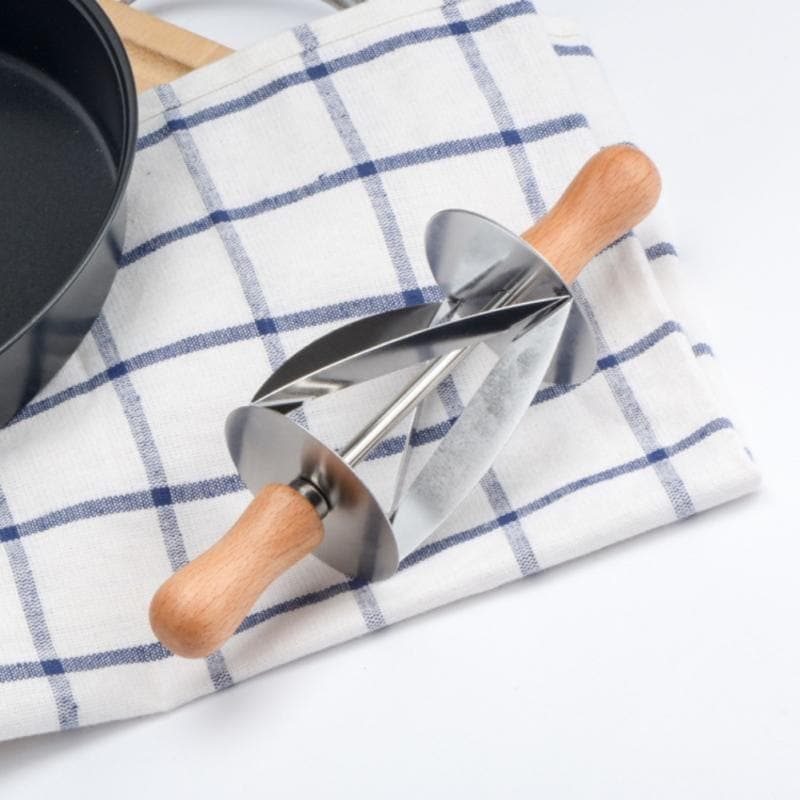 Stainless Steel Rolling Cutter Making Croissant Bread Wheel Dough Pastry Wooden Handle Baking Kitchen Accessories Knife Garden - Premium Cook from eprolo - Just $16.50! Shop now at Handbags Specialist Headquarter