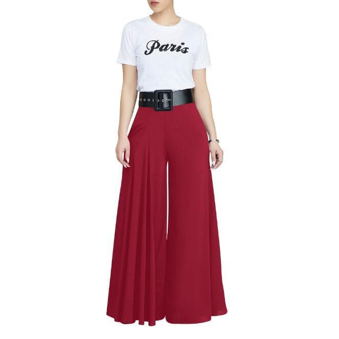 Plus Womens Office Loose Stretch High Waist Wide Leg Long Pants Palazzo Trouser - Premium Pants from eprolo - Just $24.94! Shop now at Handbags Specialist Headquarter