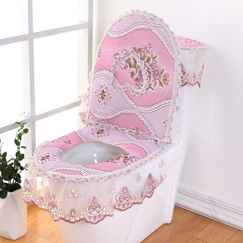 Cozy Lace Toilet Seat Covers - Winter Comfort and Elegance - Premium HOME DÉCOR Towel Set from eprolo - Just $39.99! Shop now at Handbags Specialist Headquarter