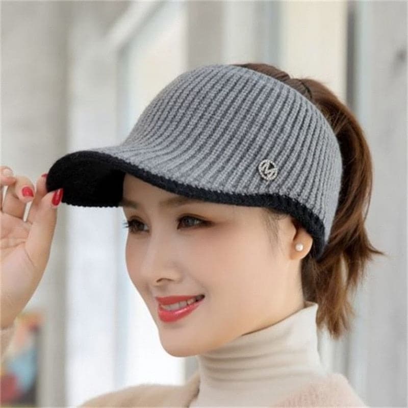 Hats For Women Autumn Winter Sports Empty Top Caps Female Knitted Warm Baseball Cap Fashion Running Golf Sun Hat - Premium Women's Baseball Caps from Headwear Dropshipping Store - Just $21.99! Shop now at Handbags Specialist Headquarter