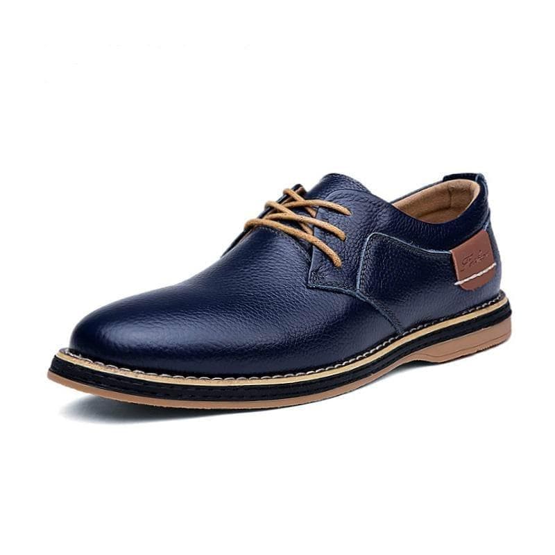 New Men Oxford Genuine PU Leather Dress Shoes Brogue Lace Up Flats Male Casual Shoes - Handbags Specialist Headquarter