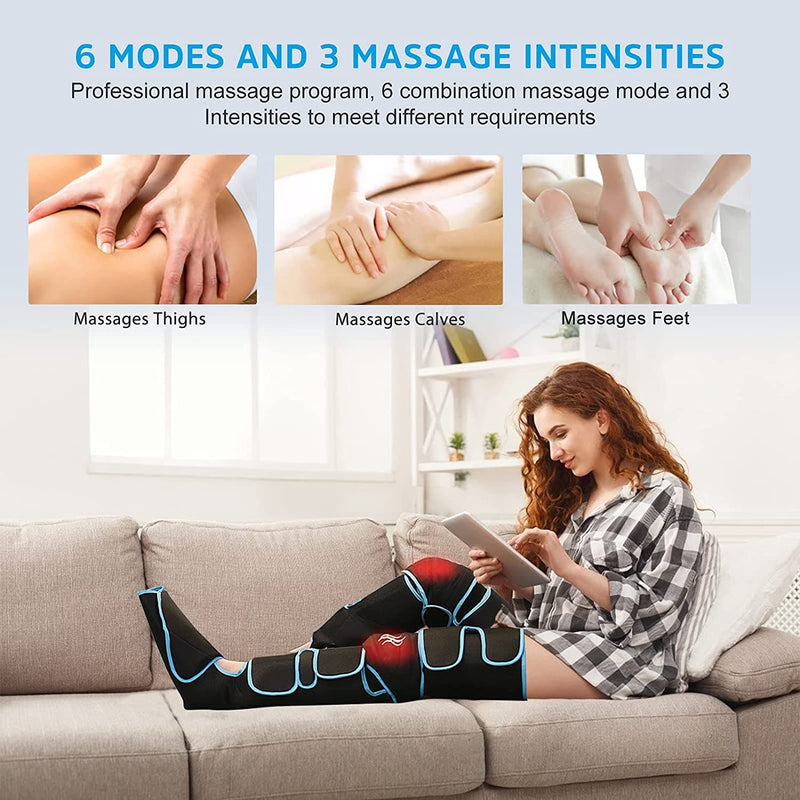 Electric Air Compression Leg Massager Pneumatic Foot and Calf Heated Air Wraps Handheld Controller Muscle Relax Pain Relief - Premium health from eprolo - Just $92.48! Shop now at Handbags Specialist Headquarter