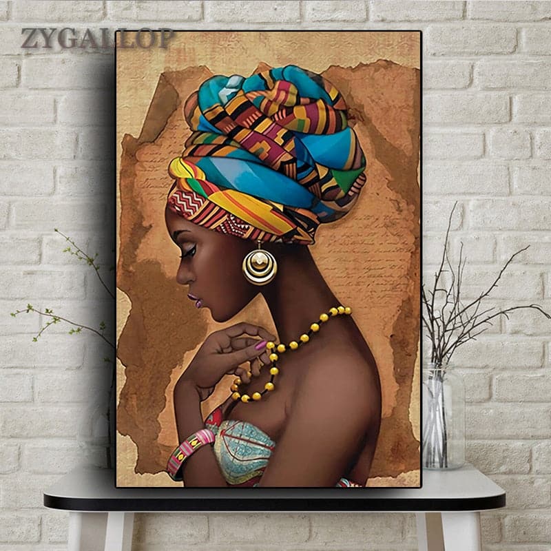 Africa Wall Art Canvas Painting Black Woman Posters and Prints Wall Pictures for Living Room Decoration Modern Home Decor Cuadro - Premium Home Décor from eprolo - Just $14.38! Shop now at Handbags Specialist Headquarter