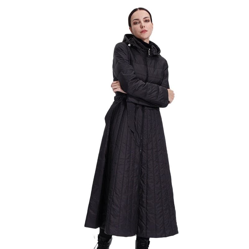 Women Cotton Jacket Windproof Parka Thin Long Dress Coat Lady Parka Quilted Plus Office Lady Smooth Quality Clothes - Premium Jacket from eprolo - Just $59.99! Shop now at Handbags Specialist Headquarter