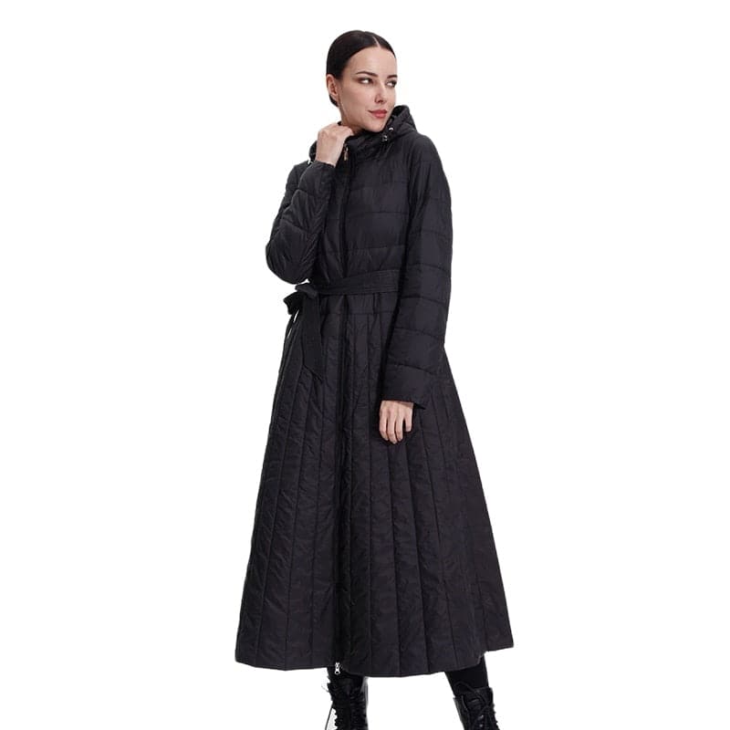 Women Cotton Jacket Windproof Parka Thin Long Dress Coat Lady Parka Quilted Plus Office Lady Smooth Quality Clothes - Premium Jacket from eprolo - Just $59.99! Shop now at Handbags Specialist Headquarter