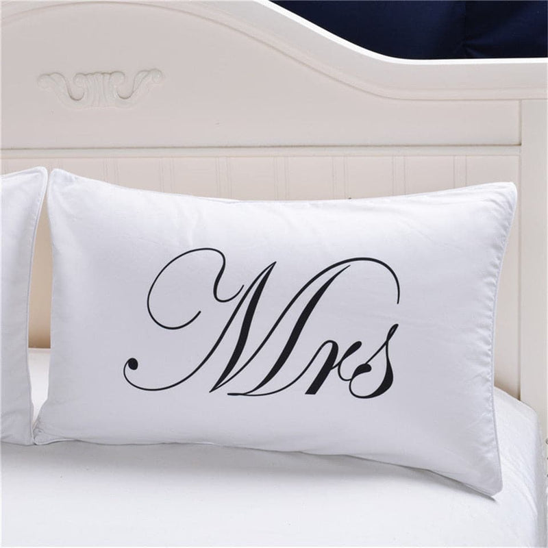 MR MRS White Couple Pillowcase Throw Pillowcases Lovers Couple Gift One Pair Pillows Bedding Set Bedding Outlet20 - Premium Blankets and bedding from eprolo - Just $16.99! Shop now at Handbags Specialist Headquarter