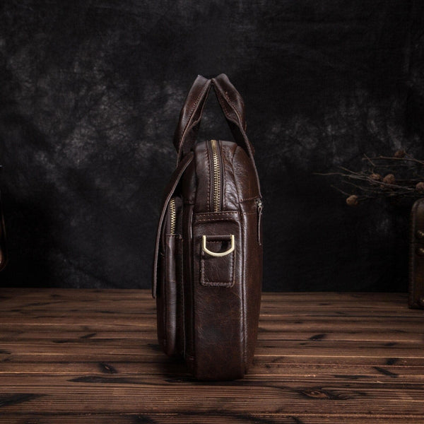 Oil Waxy Leather Coffee Design Business Briefcase 14" Laptop Document Case Fashion Attache Messenger Bag Tote Portfolio 01500 (coffee) - Premium 152402 from GuangZhou CoolCow Leather Industry CO.,LTD (Aliexpress) - Just $71.4! Shop now at Handbags Specialist Headquarter