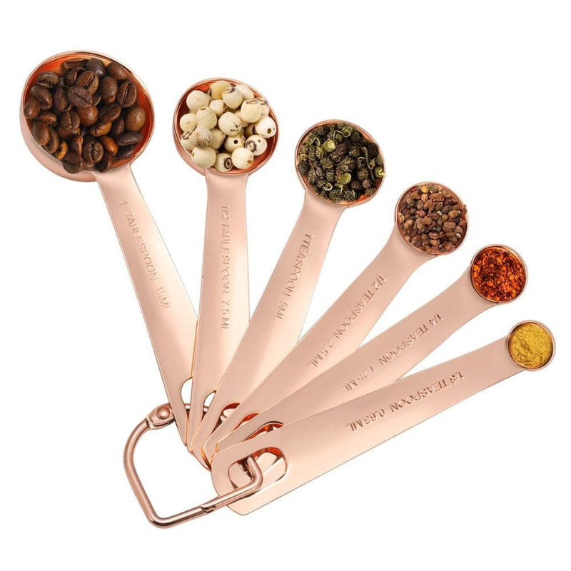 Set of 9 Copper Measuring Cups and Spoons, EXTRA STURDY Copper-Plated Top-Quality Stainless Steel - Premium  from eprolo - Just $54.99! Shop now at Handbags Specialist Headquarter