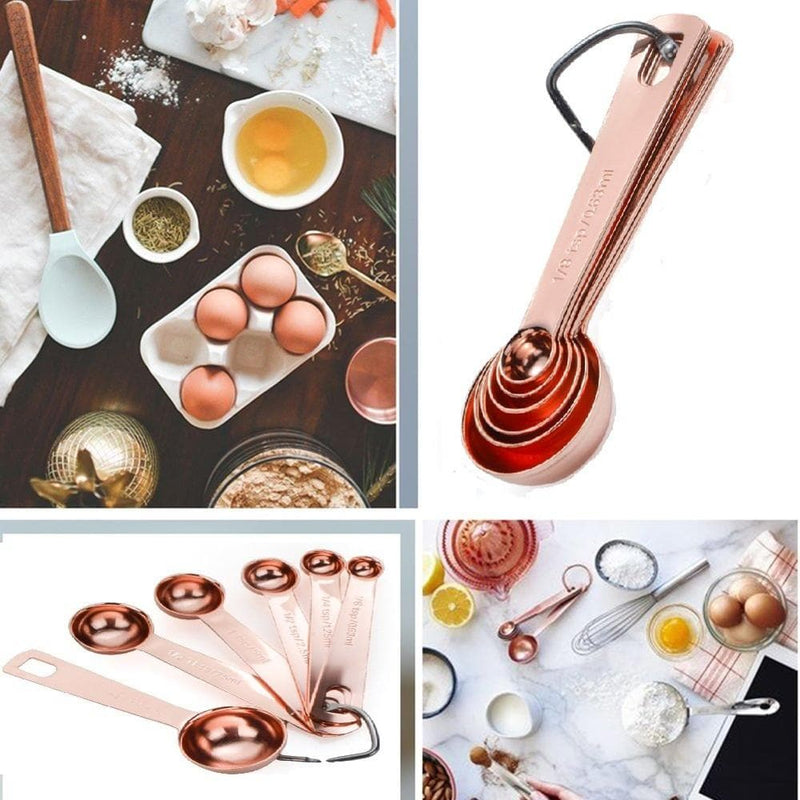 Set of 9 Copper Measuring Cups and Spoons, EXTRA STURDY Copper-Plated Top-Quality Stainless Steel - Premium  from eprolo - Just $54.99! Shop now at Handbags Specialist Headquarter