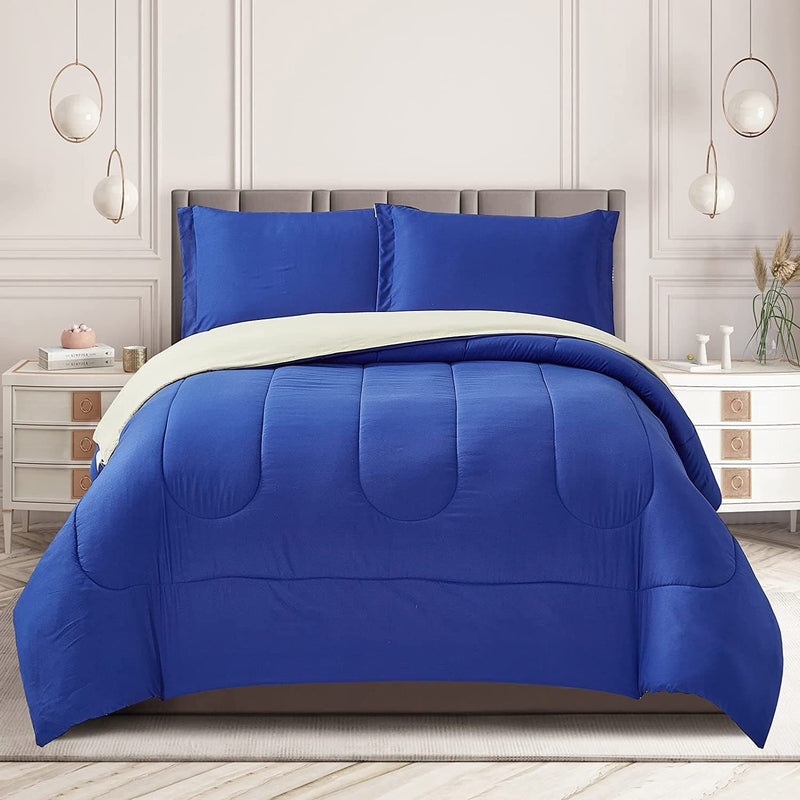 Comforter Set All Season Down Alternative Bed Duvet Comforter Set Thicker Design Eco-Friendly Fabric Comforter with Pillow Shams
