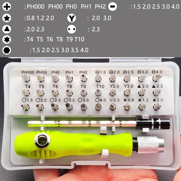 32 in 1 Precision Magnetic Screwdriver Set,Cell Phone Repair Kit,Multifunctional,Tools,Torx Bits,Hex Handle - Premium CELL PHONE PARTS from eprolo - Just $19.99! Shop now at Handbags Specialist Headquarter