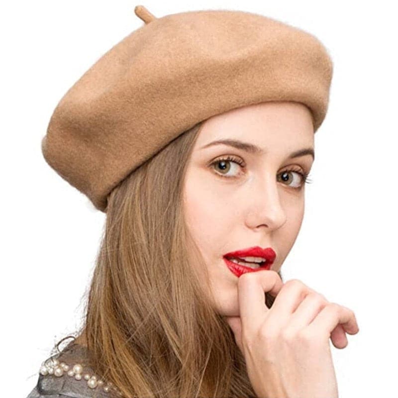 Women Girl Beret French Artist Warm Wool Winter Beanie Hat Cap Vintage Plain Beret Hats Solid Color Elegant Lady Winter Caps NEW - Premium  from eprolo - Just $17.99! Shop now at Handbags Specialist Headquarter