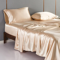 Sheets Set Queen Size Flat Sheet Fitted Sheet & Pillow Case Luxury Satin Solid Printed Bed Sheets Deep Pocket Bedding Set - Premium Sheets Set from eprolo - Just $39.08! Shop now at Handbags Specialist Headquarter