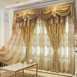 New Curtains for Living Dining Room Bedroom Custom High-end Luxury Embroidery Gold Door Window Curtain Room Decor - Premium DECOR from eprolo - Just $11.59! Shop now at Handbags Specialist Headquarter