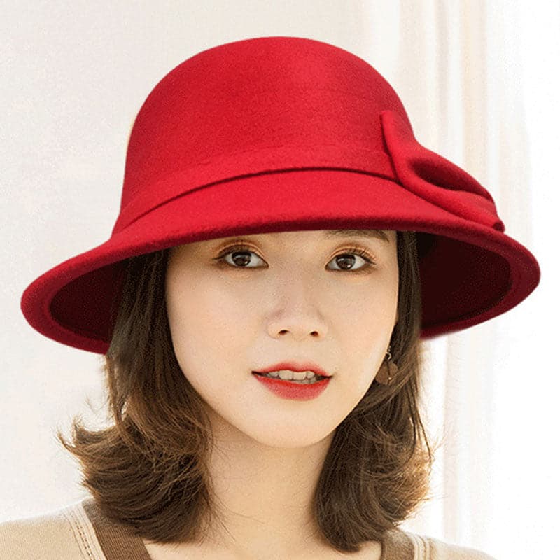 Women's Hat Bow-knot Woolen Felt Fedoras Korean Fashion Ladies Vintage Elegant Hat Warm Autumn Spring Panama Hat for Ladies - Premium Hats and headware from House Betterring Store - Just $19.99! Shop now at Handbags Specialist Headquarter
