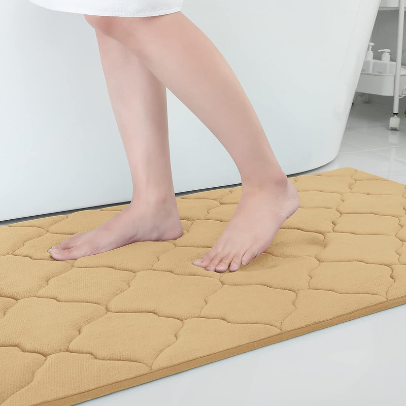 OLANLY Memory Foam Bath Mat Rug 24x16, Ultra Soft Non Slip and Absorbent Bathroom Rug, Machine Wash Dry, Comfortable, Thick Bath Rug Carpet for Bathroom Floor, Tub and Shower, Black - Premium Bath Rugs from Visit the OLANLY Store - Just $19.99! Shop now at Handbags Specialist Headquarter
