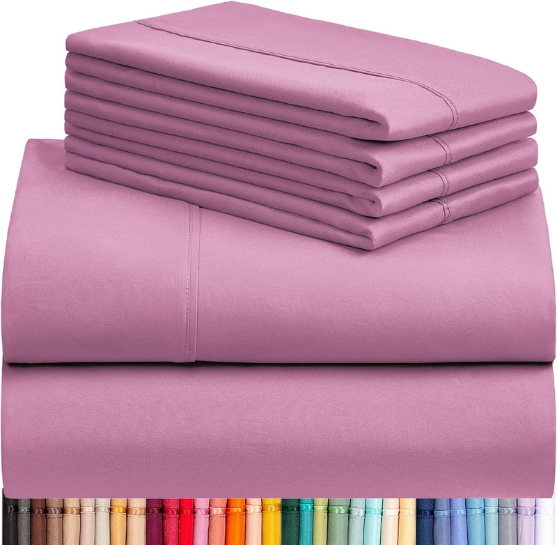 LuxClub 6 PC Queen Sheet Set, Bed Sheets Queen Size, Deep Pockets 18" Eco Friendly Wrinkle Free Cooling Bed Sheets Machine Washable Hotel Bedding Silky Soft - White Queen - Premium Bedding from Visit the LuxClub Store - Just $35.76! Shop now at Handbags Specialist Headquarter