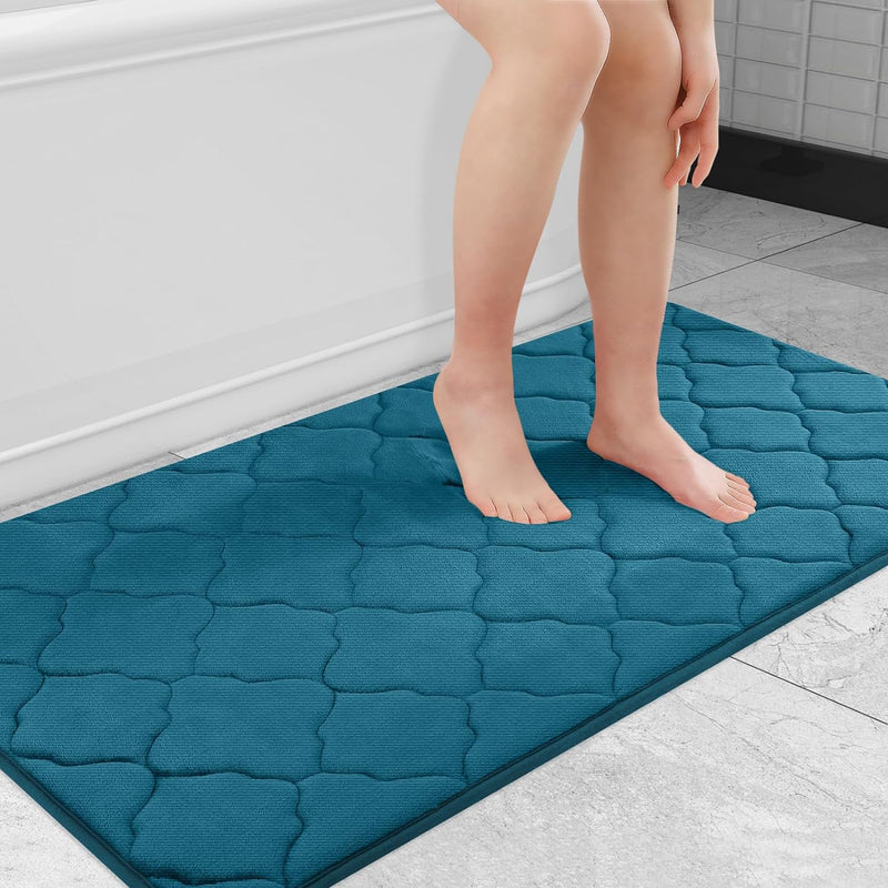 OLANLY Memory Foam Bath Mat Rug 24x16, Ultra Soft Non Slip and Absorbent Bathroom Rug, Machine Wash Dry, Comfortable, Thick Bath Rug Carpet for Bathroom Floor, Tub and Shower, Black - Premium Bath Rugs from Visit the OLANLY Store - Just $26.99! Shop now at Handbags Specialist Headquarter