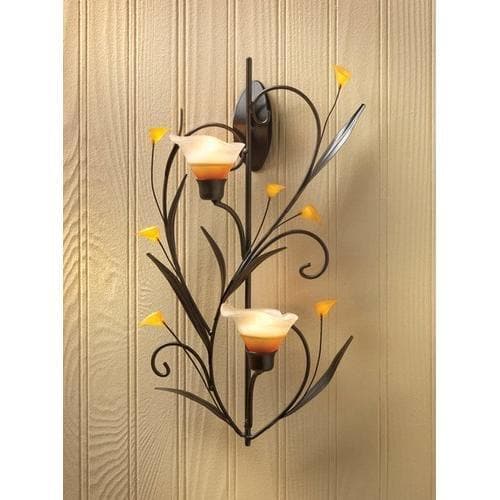 Amber Lilies Candle Wall Sconce - Premium Gallery of Light from Gallery of Light - Just $44.19! Shop now at Handbags Specialist Headquarter