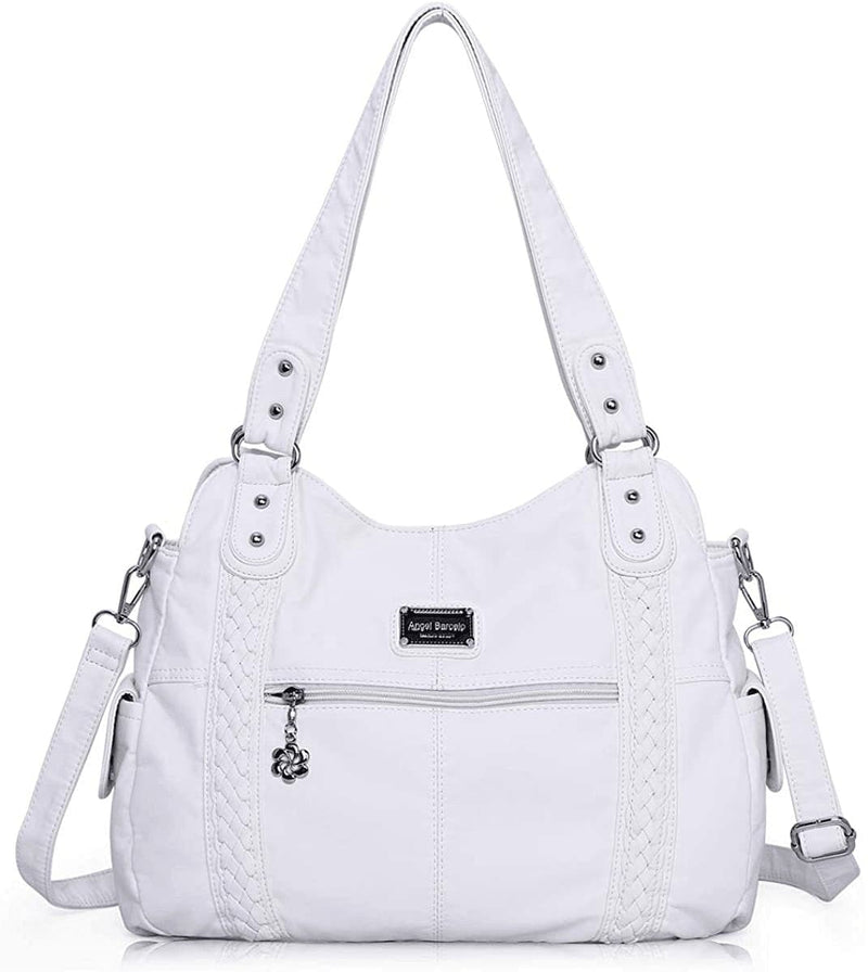 Angel Barcelo Roomy Fashion Hobo Womens Handbags Ladies Purse Satchel Shoulder Bags Tote Washed Leather Bag - Premium  from Angel Barcelo - Just $53.36! Shop now at Handbags Specialist Headquarter