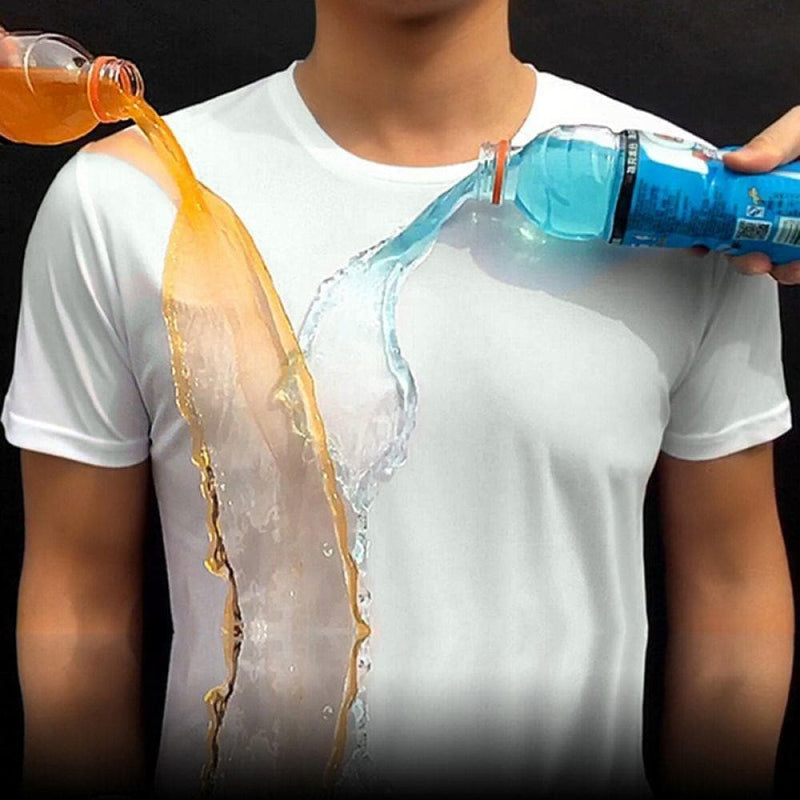 Anti-Dirty Waterproof Men T Shirt Creative Hydrophobic Stainproof Breathable Antifouling Quick Dry Top Short Sleeve T Shirt - Premium MEN T-SHIRT from eprolo - Just $17.06! Shop now at Handbags Specialist Headquarter