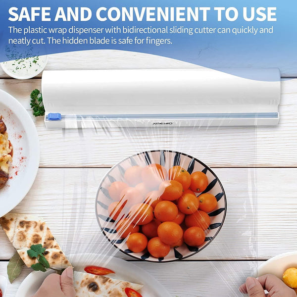 ArteiWo Household Reusable Food Plastic Wrap Dispenser with Cutter, Tin/Aluminum Foil Dispenser with Cutter, Maximum Replace Roll 12 Inch X 250 Ft, 1 BPA Free Plastic Wrap Included - Premium Cookware, Kitchen Helpers from Visit the ArteiWo Store - Just $39.99! Shop now at Handbags Specialist Headquarter