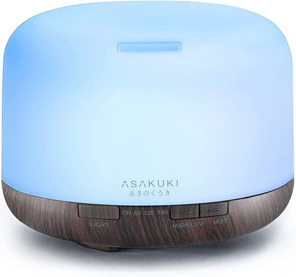 ASAKUKI 500ml Premium, Essential Oil Diffuser with Remote Control, 5 in 1 Ultrasonic Aromatherapy Fragrant Oil Humidifier Vaporizer, Timer and Auto-Off Safety Switch - Premium HOME FRAGRANCES from Visit the ASAKUKI Store - Just $49.99! Shop now at Handbags Specialist Headquarter