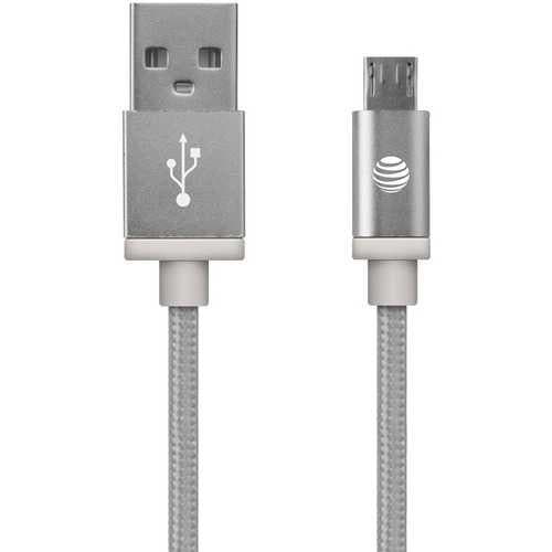At&amp;amp;t Braided Usb To Micro Usb Charge &amp;amp; Sync Cable&#44; 5ft (silver) (pack of 1 Ea) - Premium Adapters and Cables from AT&T(R) - Just $37.35! Shop now at Handbags Specialist Headquarter
