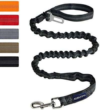 AUROTH Heavy Duty Bungee Dog Leash for Medium Large Breed Dogs, No Pull for Shock Absorption with Car Seat Belt, 2 Padded Handles 4.5FT 6FT Training Dog Leash - Premium Pets from Visit the AUROTH Store - Just $17.99! Shop now at Handbags Specialist Headquarter
