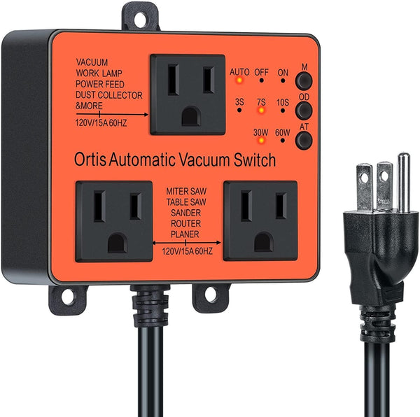 Automatic Vacuum Switch, Ortis Dust Control Autoswitch for More Power Tools, Delay Vacuum On/Off to Prevent Circuit Overload and Tripping, Adjustable Actuation Threshold - Premium tools from Brand: Ortis - Just $64.99! Shop now at Handbags Specialist Headquarter