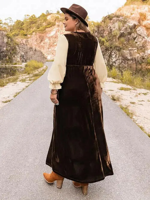 Plus Size Embroidered Square Neck Dress.