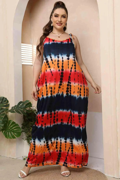Plus Size Tie-Shoulder Maxi Dress.