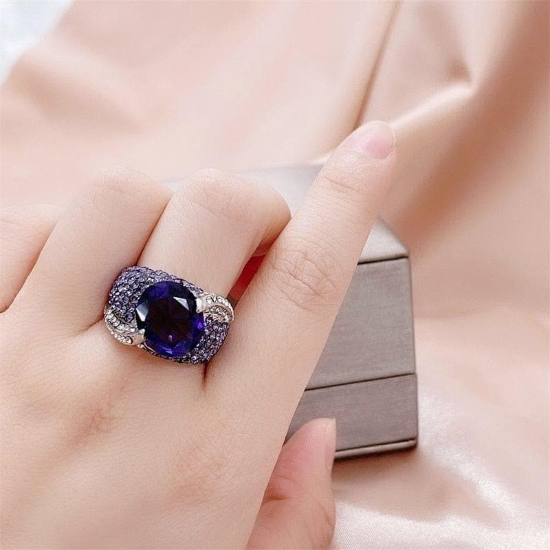 Bague Ringen classic amethyst  gemstones women ring silver 925 jewelry gift 5A zircon silver Fine Jewelry Wholesale size 6-10 - Premium Women Rings from eprolo - Just $26.99! Shop now at Handbags Specialist Headquarter